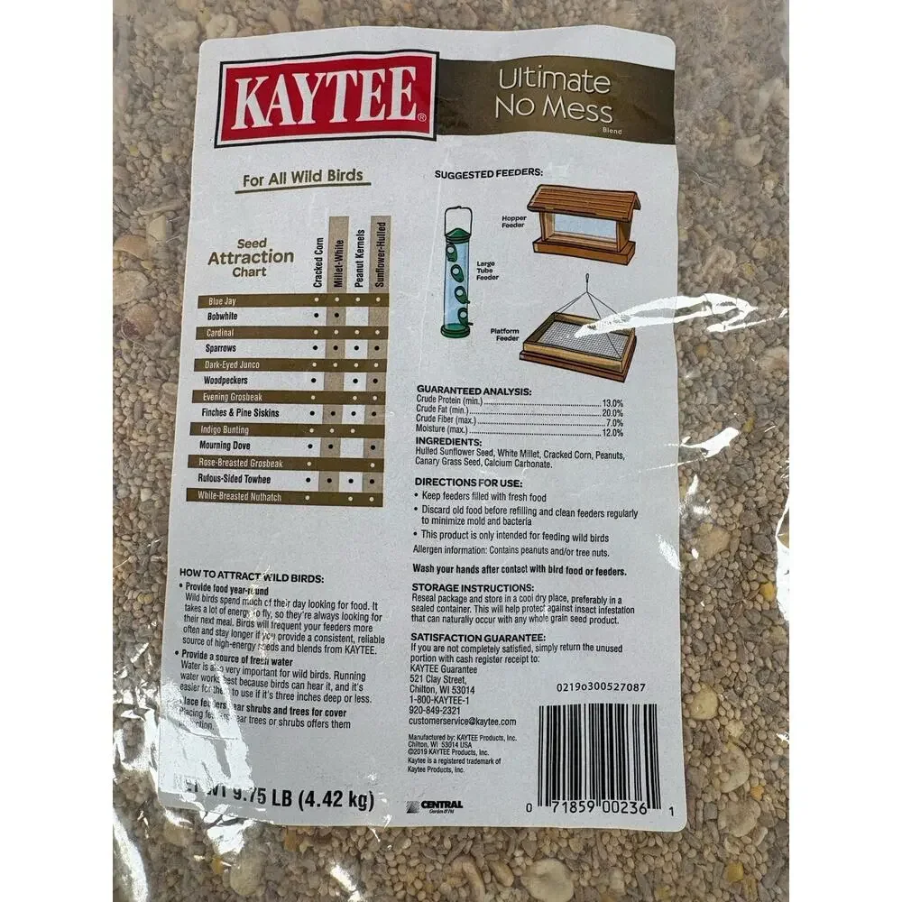 Kaytee Ultimate No Mess Wild Bird Food Seed Blend 9.75 lb Bag